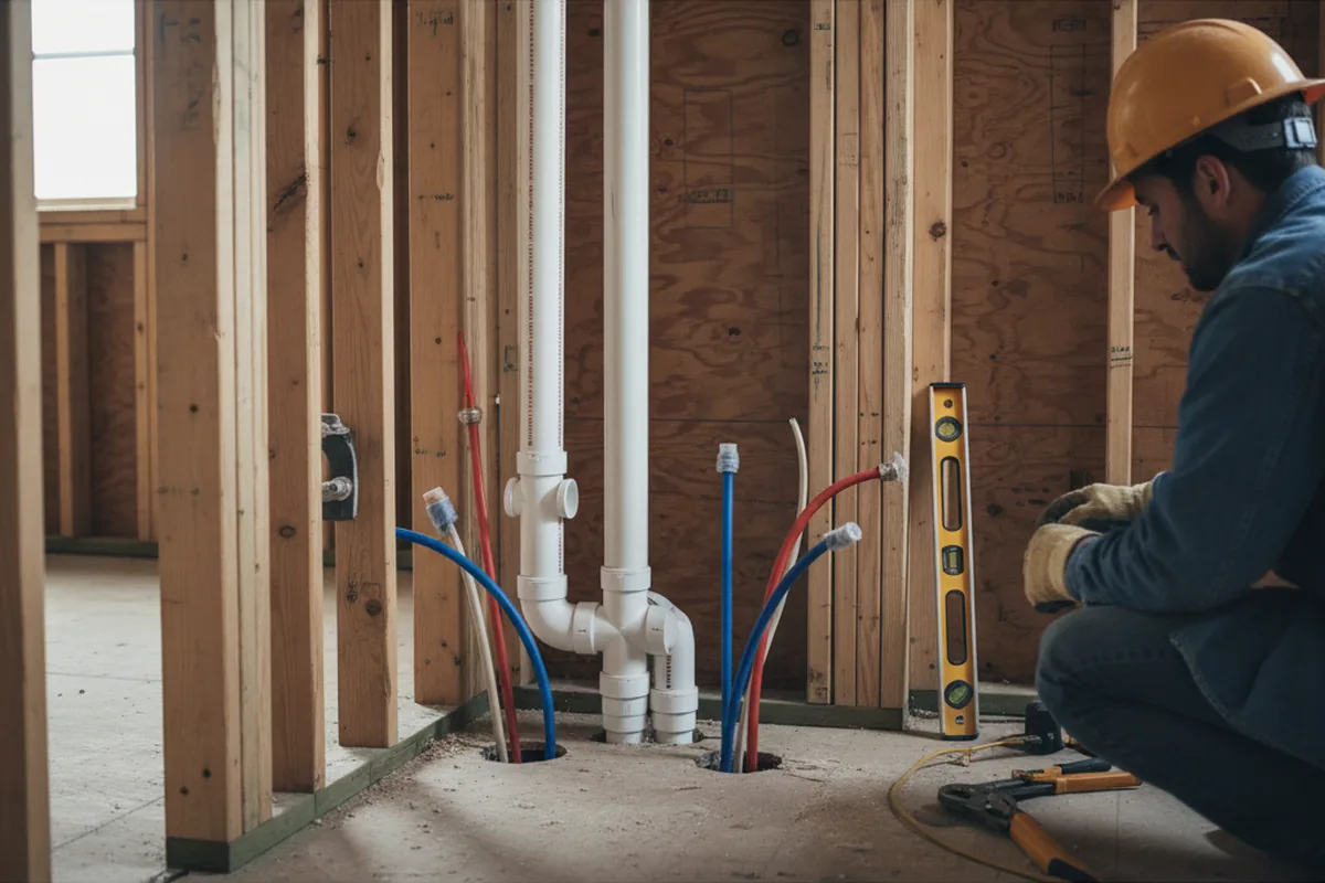 Drain and supply rough-in during Leak Detection in Fenton